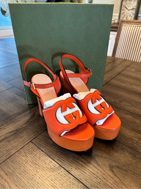 Gucci Shoes - Gucci Interlocking GG Orange Heels
